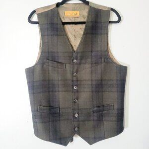Enzo Made in Italy, Wool Blend Check Vest Enzo Tovare Line Size M
